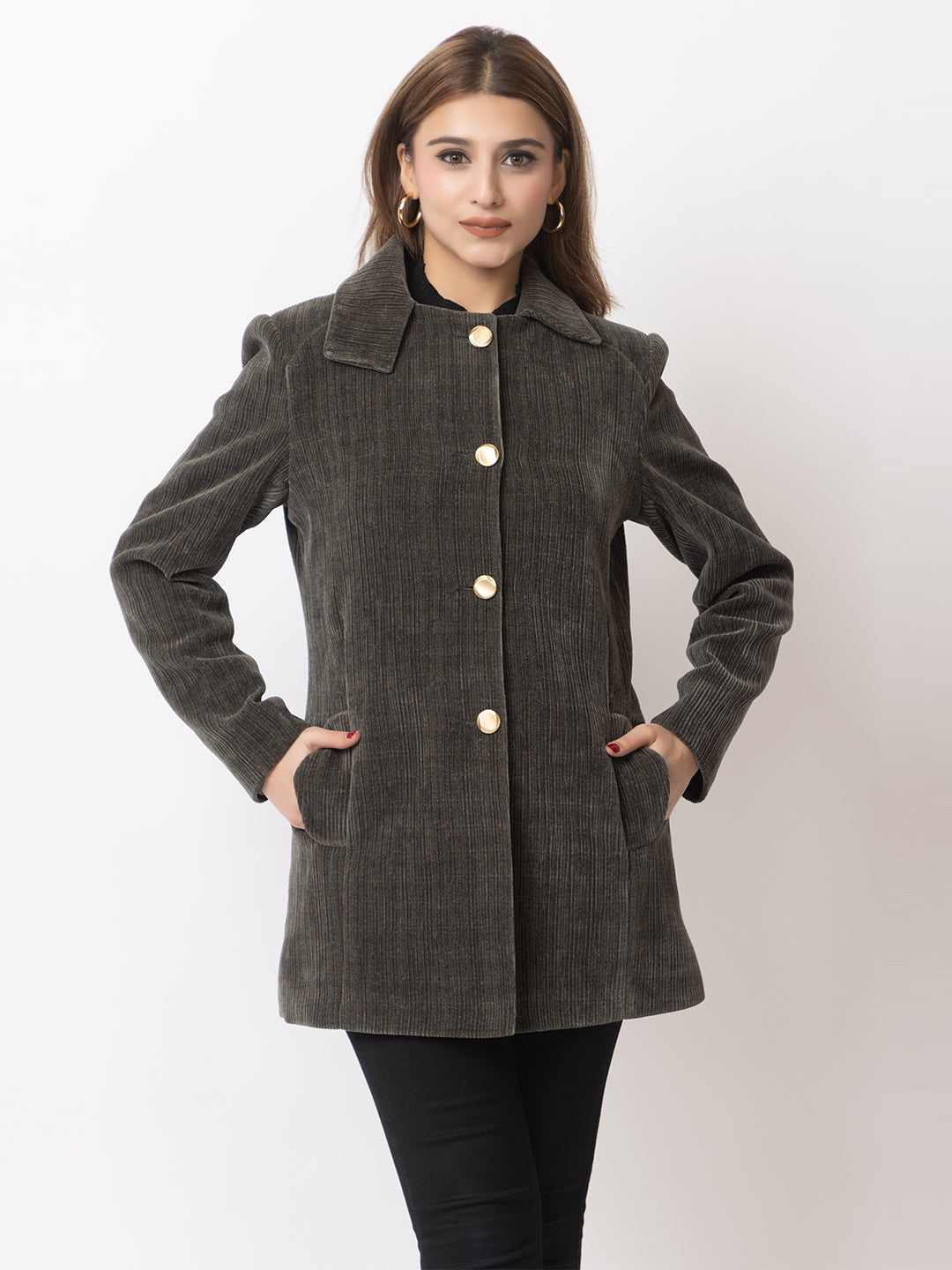 Trendy Dark Olive Coat